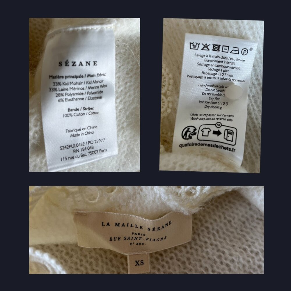 Sezane Astride Jumper Ecru - Size XS - Picture 3 of 4